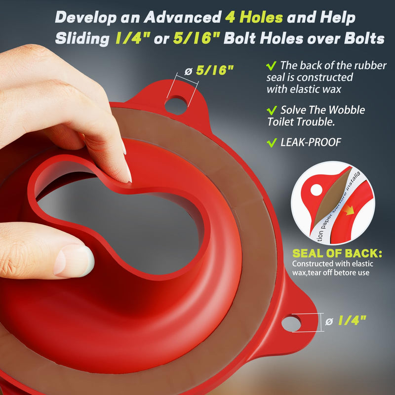 boeemi Toilet Flange Repair Kit with Elastic Wax Ring TF02-RI- Premium Toilet Seal and Gasket Replacement (with Sealing Caulk Tape) TF02-RI Flange Kit