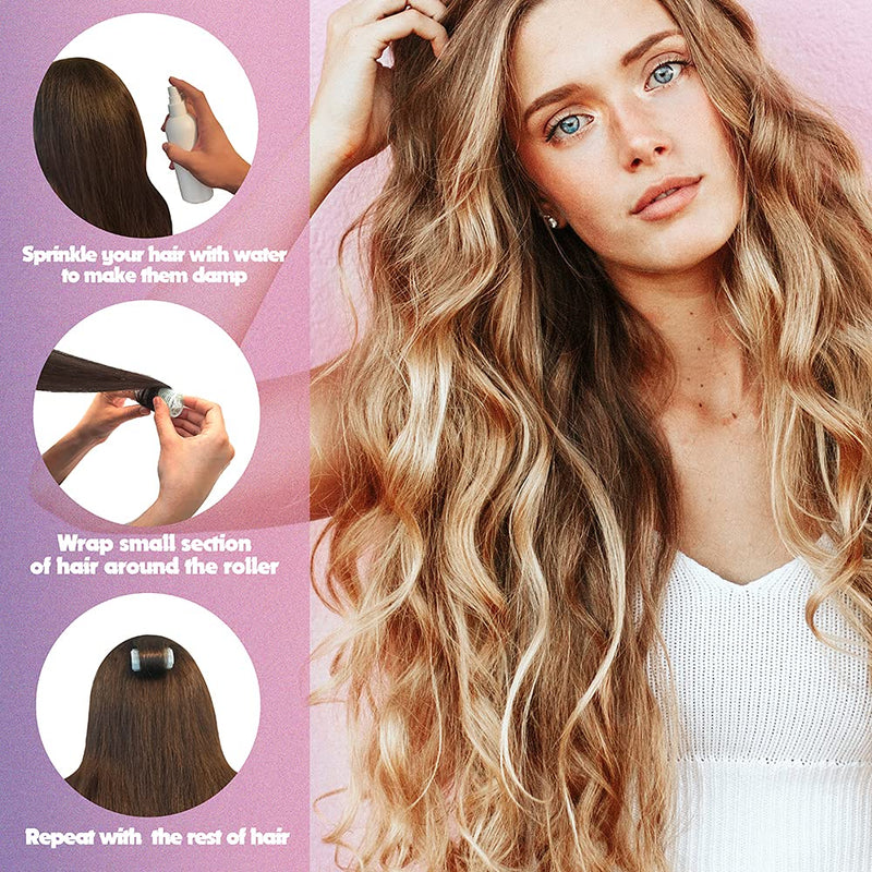 La Rosa Productos Profesionales NIKO 6-Pack 32 mm Self Grip Rollers WITH SPONGE for SLEEP, Hair Comb Curlers Curls and Waves EXTRA SOFT, Styling Tool Hairdresser/Barber Salon, Holding (32 mm) Random 6 count (Pack of 1)