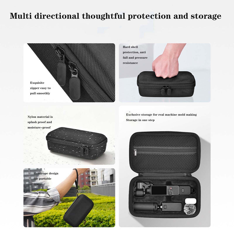 Carrying Case for DJI Osmo Pocket 4, Compact Travel Bag with Wrist Strap & Carabiner, Portable Storage & Protection Pouch for Pocket 4 Camera Accessories – Black
