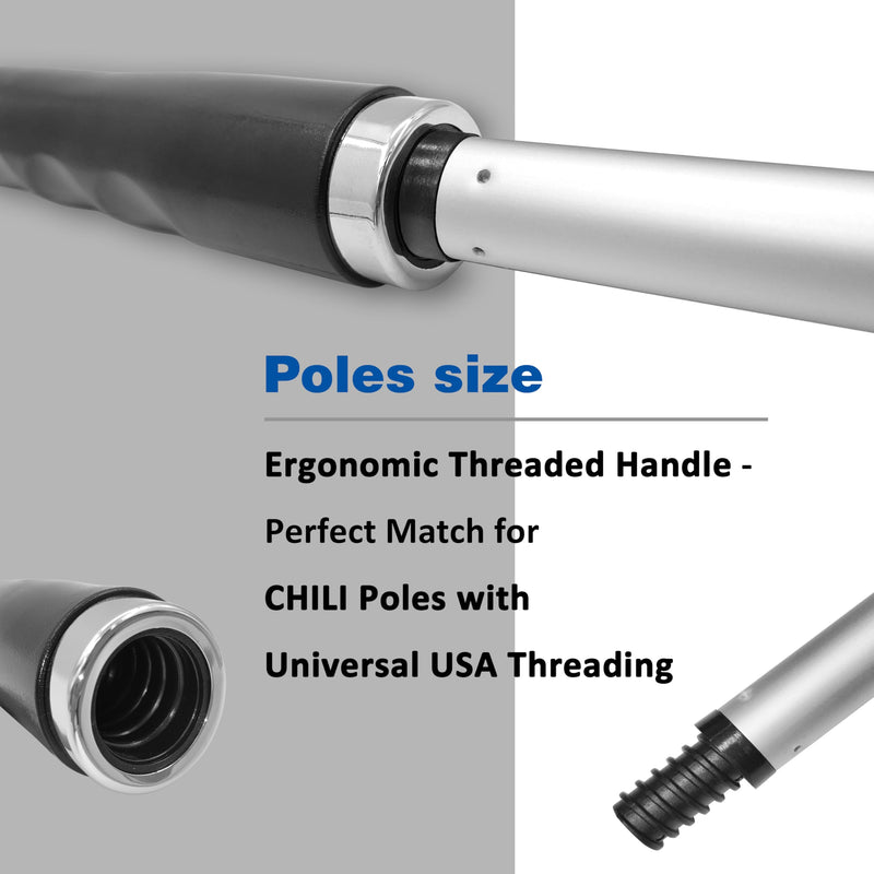 CHILI TOOLS 4 Inch Bent Stainless Steel Chisel Pole Scraper - Heavy Duty Wall Scraper, Paint Wallpaper Putty Adhesive Removal, Popcorn Ceiling Drywall Repair, Fits CHILI Extension Pole, Made In Taiwan 4" Bent