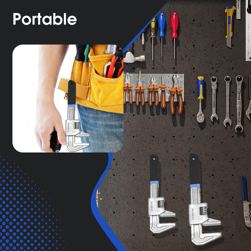 9 & 11" Adjustable Automotive Wrench Set, Wide Jaw Opening up to 3 Inch, Ideal for Versatile Use in Auto, Construction, and Home Repairs 9 & 11 inch
