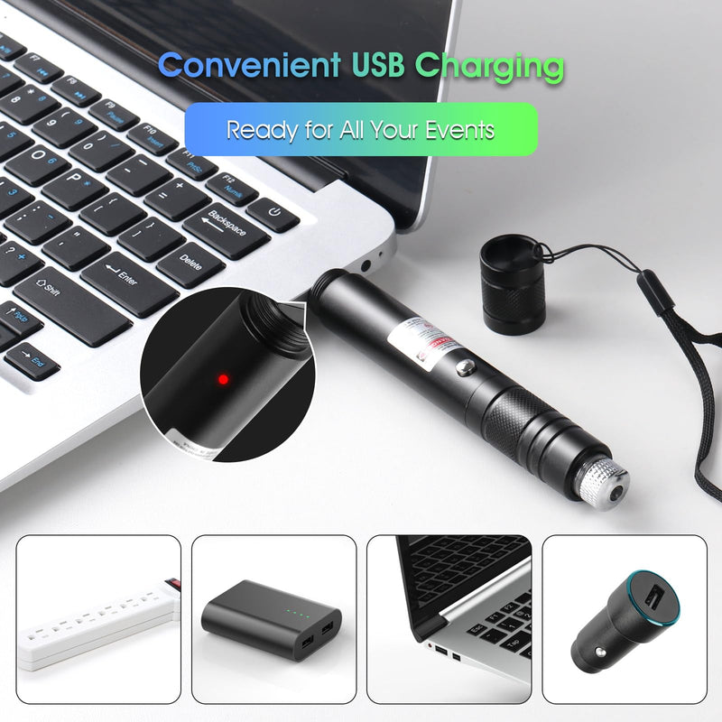 Advanced Long-Range Laser Pointer High Power - Rechargeable Green Laser Pointer with Removable Star Cap - Versatile Laser Pen for Astronomy, Construction, Presentations, and Outdoor Adventures 1