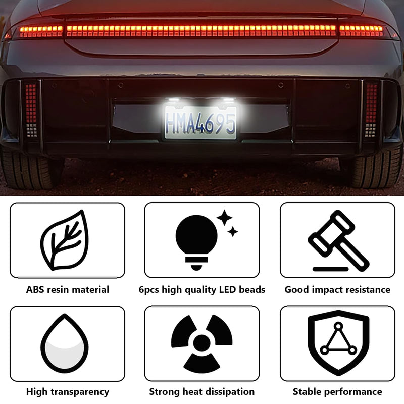 2 PCS White LED License Plate Light, 6-SMD Waterproof Tag Lights, 12V-24V DC Lamp Taillight, Step Courtesy Light Dome Cargo Lights for Truck SUV Van RV Trailer