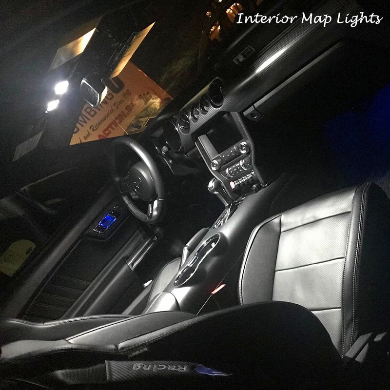 Alla Lighting T10 Wedge 194 168 2825 W5W LED Bulbs, 6000K White License, Reverse, Trunk, Marker, Parking, Door, Map, Dome Lights Lamps, 360° Light 4014 18-SMD Super Bright 558 161 175