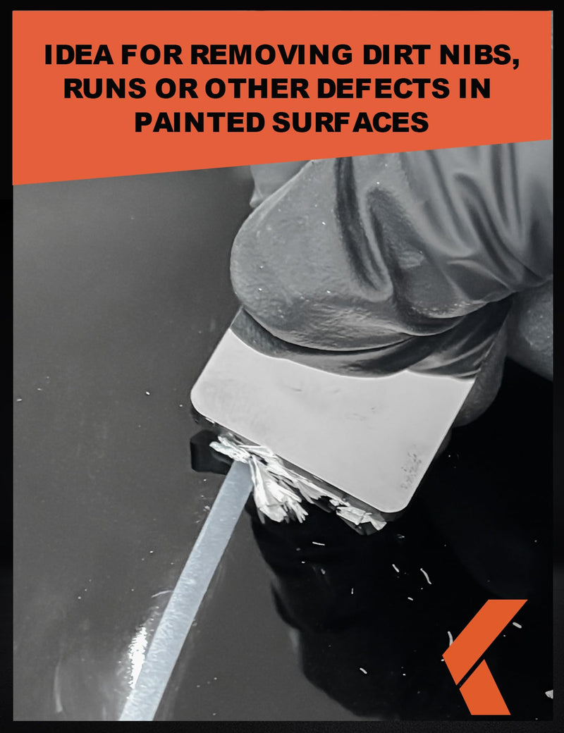 Tungsten Denibbing Blade File Tool 2-in-One Automotive Paint Stripper and Sanding Pad Block for Removing Dust, Paint Imperfections or Stains Black