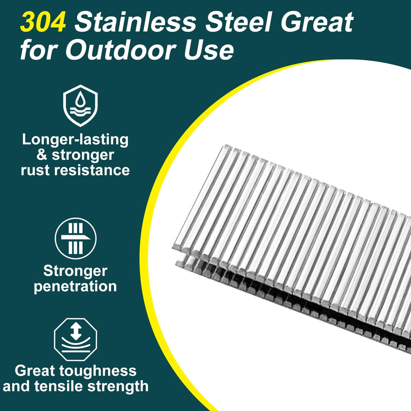 18 Gauge Norrow 1/4" Crown Staples 304 Stainless Steel 18 GA Staples for Pneumatic, Electric Stapler (1-1/2") 1-1/2"---1120 pcs