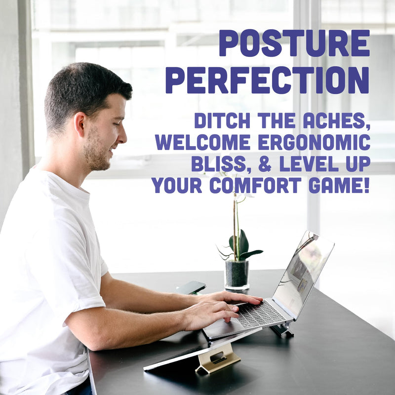Steepy Portable Laptop Stand for Desk – Adjustable Height, & Portable Laptop Holder – Ergonomic Computer Stand for Cooling & Comfort – Slip-Proof, Sturdy Design – Universal Fit for 13-17 Inch Devices Midnight Matte 1