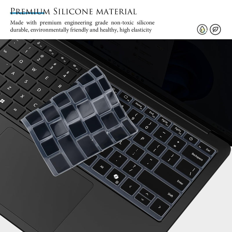 Keyboard Cover Compatible with Microsoft Surface Laptop 2026 2024 | for Microsoft Surface Laptop 8th 7th Edition Copilot+ PC, 13.8 inch & 15 inch, Keyboard Skin Protector, Black