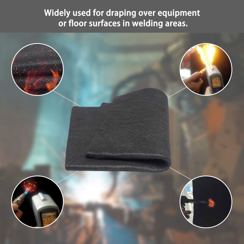 High Temp 12"X12"X1/4'' 6MM thickness Felt Carbon Fiber Welding Blankets Black (12 x 12 inches) 12"X12"X1/4‘’