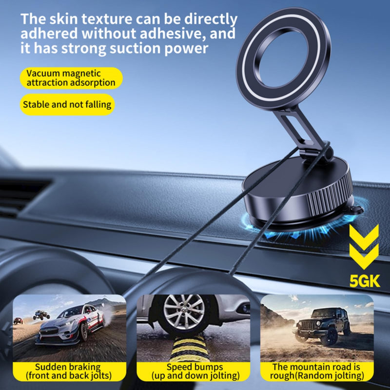 Direct Attach Leather Dashboards 360° Adjustable Suction Car Phone Mount，Vacuum Magnetic Cell Phone Car Holder for iPhone 17 17 Pro 17 Pro Max 16 Pro Max 15 14 13 12 Plus & Android ，Car Phone Mounts