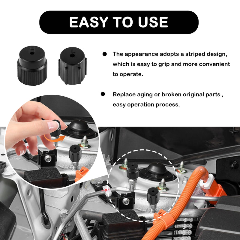 10PCS Car AC Service Valve Cap Kit - 0.54 inch Low Pressure & 0.66 inch High Pressure Port Caps, Strong Sealing for Most Cars