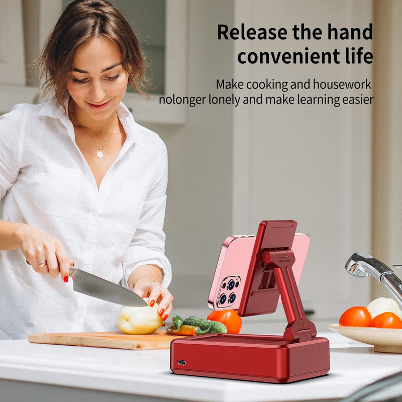 JTEMAN Portable Wireless Bluetooth Speakers with Phone Stand,Desktop Kitchen Gadgets Phone Stand,Compatible for iPhone/Samsung/Mini iPad