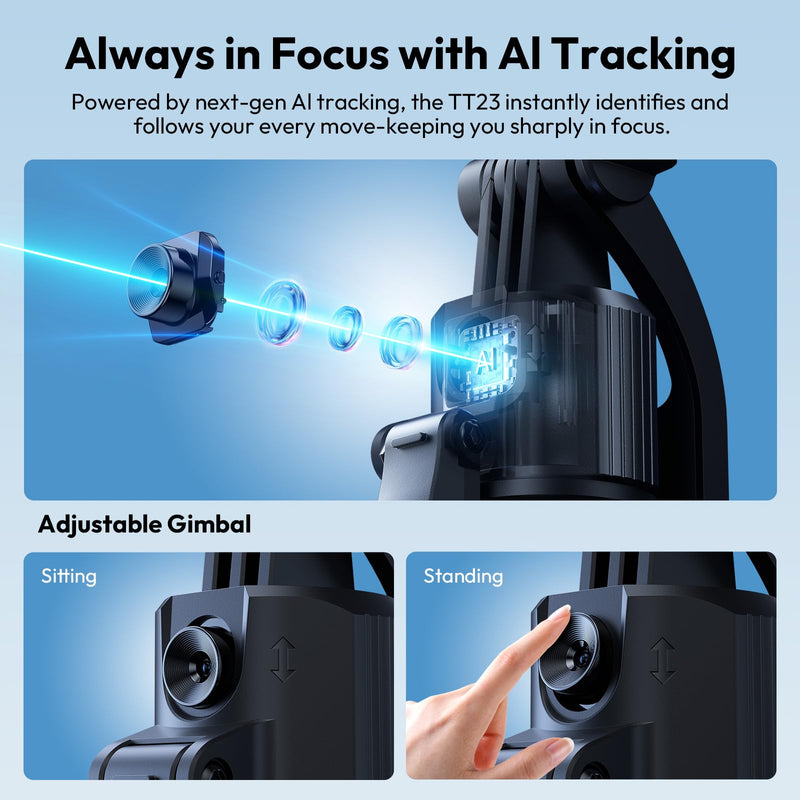 ULANZI TT23M 63" Magnetic Face Tracking Tripod for iPhone, 360° Smart Auto Face Tripod with Remote, Selfie Stick for MagSafe that Follows Your Movement for iPhone 17/16/15/14/13/Android/Camera/GoPro