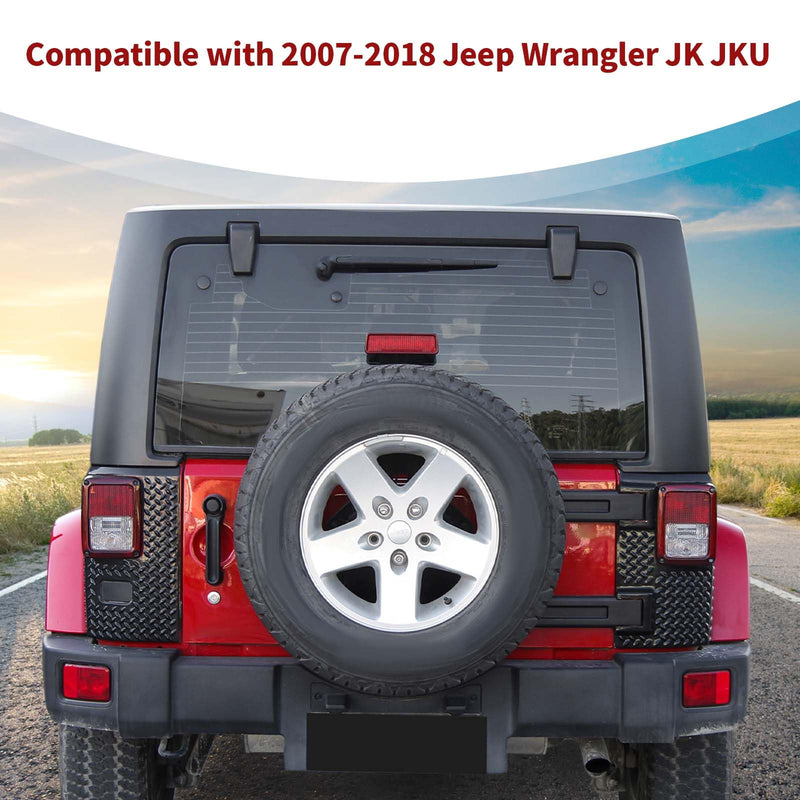 for Wrangler JK Rear Corner Body Armor, Tail Light Cover Guards Protector Compatible with 2007-2017 Jeep Wrangler JK JKU Rear Quarter Panel Black Exterior Accessories 2pcs