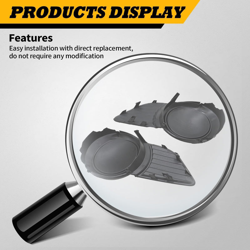 2Pcs Front Bumper Fog Light Bezel Cover Compatible with Sienna Base LE Limited SE XLE 2011-2017 5212708020 TO1039169 5212808020 TO1038169
