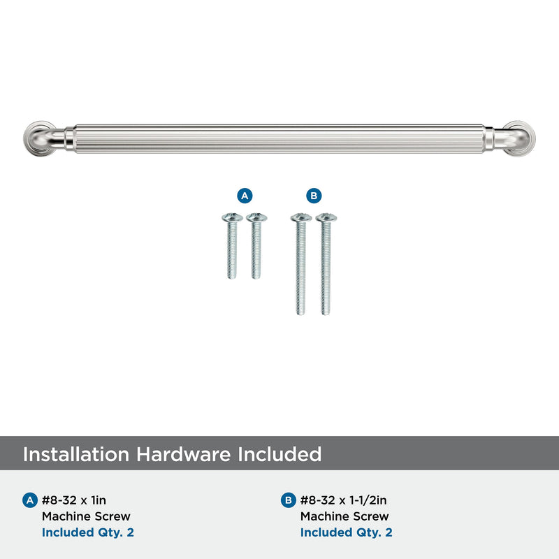 Amerock Cowrie 8-13/16 inch (224 mm) Center-to-Center Polished Nickel Cabinet Pull, BP37706PN