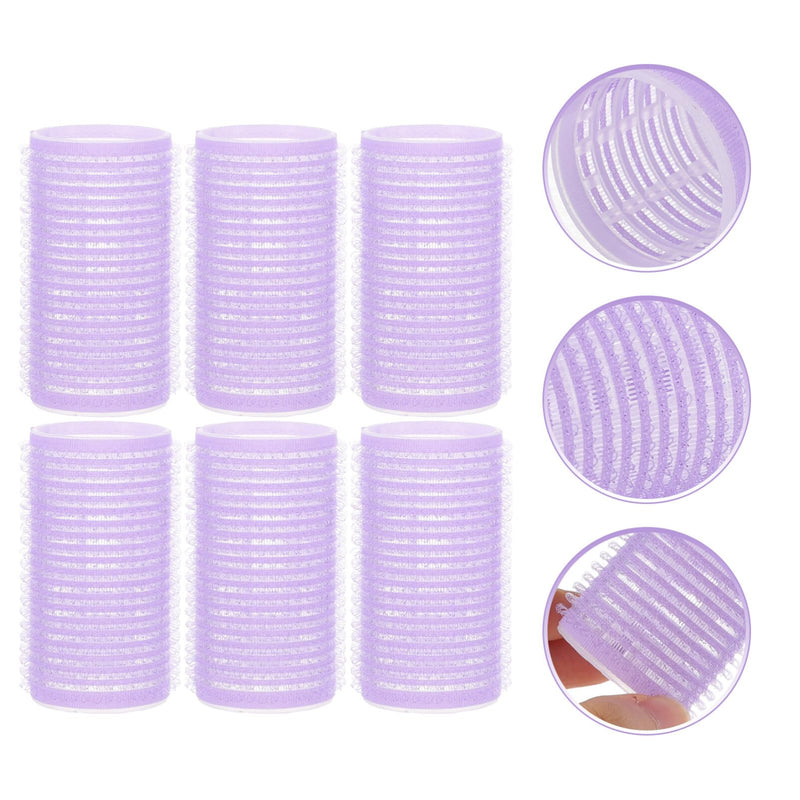 Uonlytech Self-Adhesive Hair Rollers Hair Curler Set for Diy Curls and Volume Curling Styling Tools for Home Use Reusable Plastic Hairdressing Rollers 6 Pack