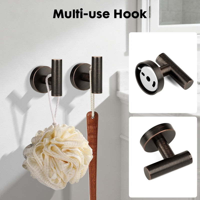 Oil Rubbed Bronze Bathroom Hardware Accessories Set 5 Piece, Stainless Steel Towel Bar Set 24 Inch,Toilet Paper Holder,Towel Ring Holder,Towel Rack Set,Brushed Bronze Bathroom Accessories Kit Oil Rubbed Bronze
