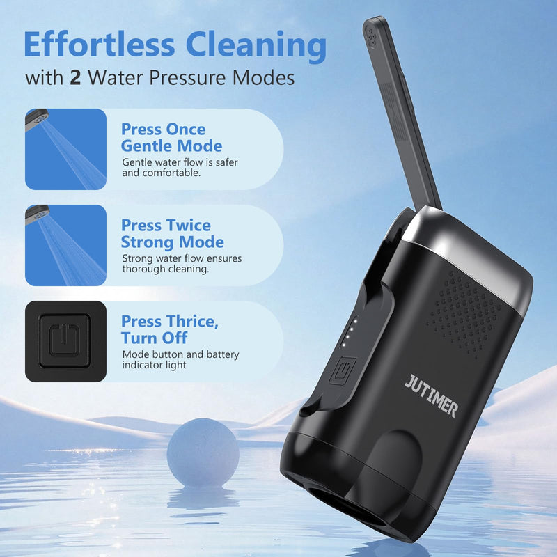 Electric Portable Bidet for Travel, JUTIMER 260ml+380ml Handheld Peri Bottle for Postpartum Care & Travel, USB Rechargeable Bidet Sprayer for Post-Surgery, Hemorrhoid Relief, Camping, Dual Spray Modes 640.0 milliliters Oval 1