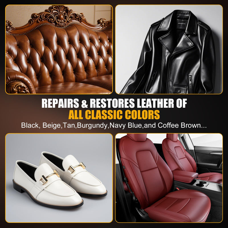 Leather & Furniture Repair Salve - Restorer, Conditioner & Polish for Couch, Car Seat, Bag, Boot | Prevents Cracking, Fading & Water Stains | UV Protectant for Leather, Wood, Vinyl - 8oz 8 Ounces