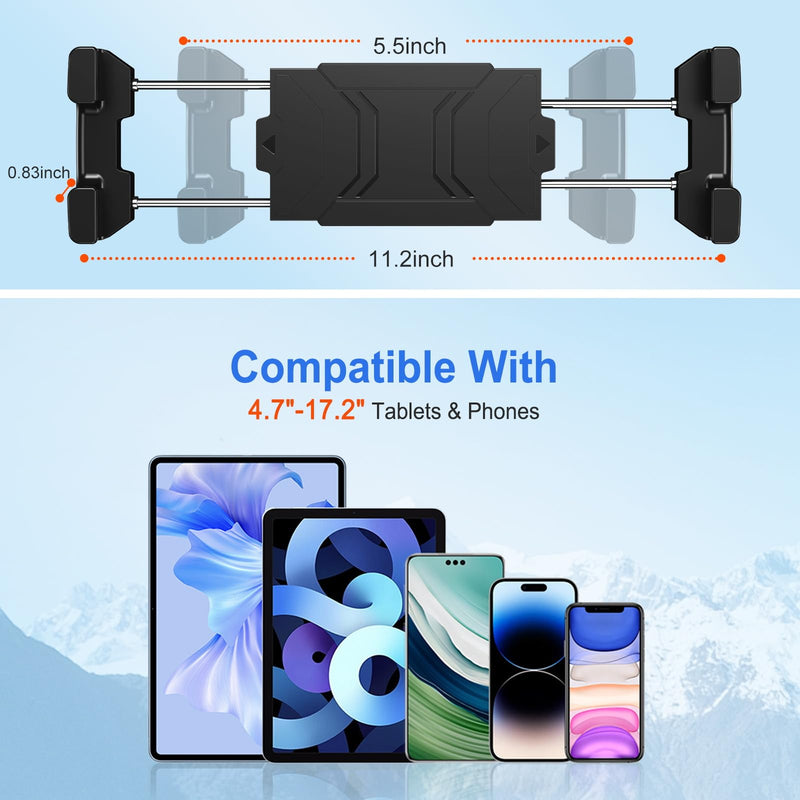 Aluminium iPad Wall Mount Holder, Adjustable for 4.7-17.3" Devices | Foldable Arm, 360° Rotation, Extendable. Fits iPad Pro/Air/Mini, Galaxy Tab & All 4.7-17.3" Phones/Tablets
