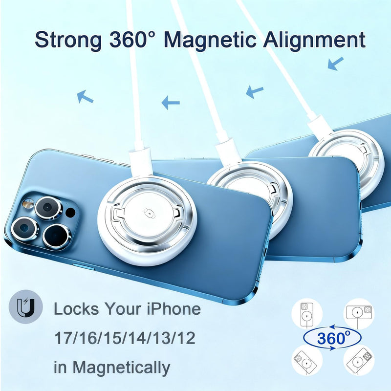 Wireless Charger Stand, Foldable Magnetic 3 in 1 Charging Station for Multiple Devices, Phone Stand and Holder,Compatible with iPhone 13~17 Series
