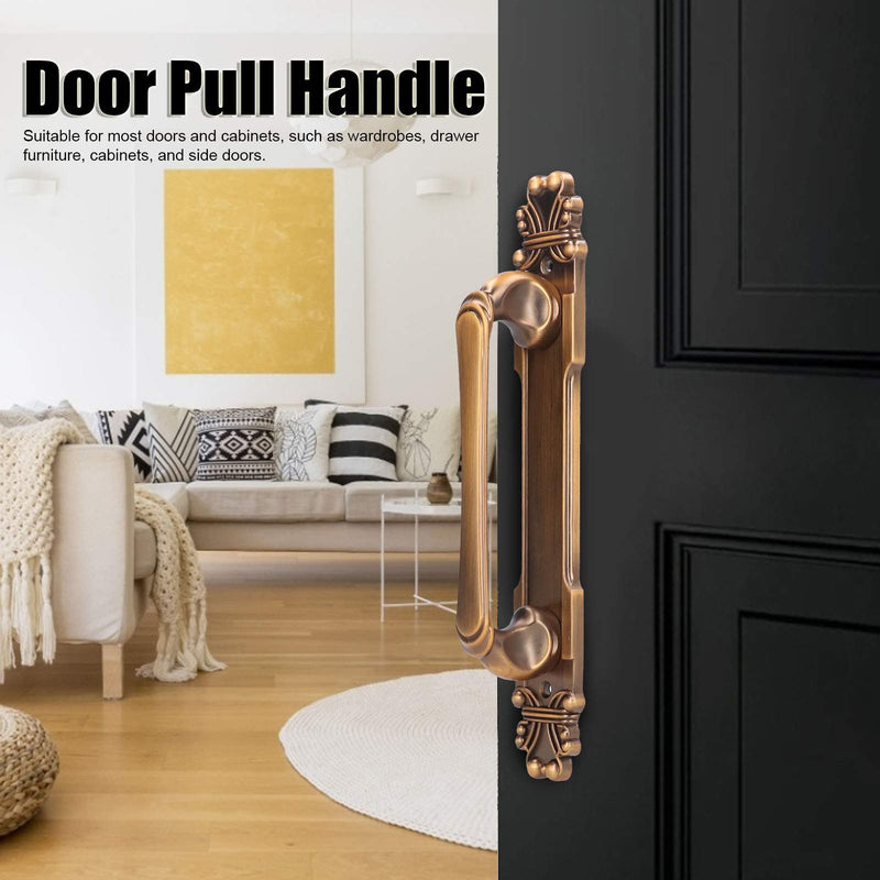 Fdit Zinc Alloy Cabinet Handle, Antique Surface Mount Door Pull 280mm with 195mm Hole Distance European Style Furniture Hardware for Wardrobe Drawer Closet