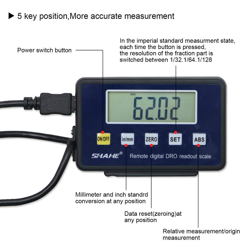 Digital LCD Linear 0-150mm/0-6inch Accurate Digital Readout Lathe Scale for Milling Machines 150mm/6''