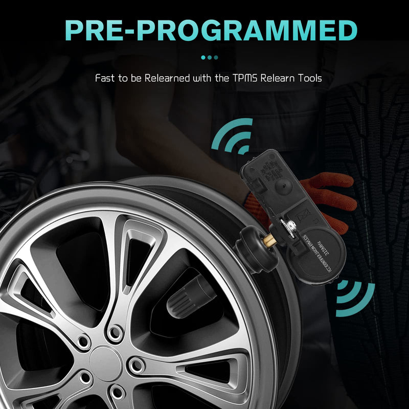Tire Pressure Monitoring System(TPMS) Sensor for Chevy Aveo Camaro Cruze Equinox HHR Impala Malibu Silverado Traverse Tahoe Express, GMC Cadillac Buick (13586335 315MHZ TPMS)