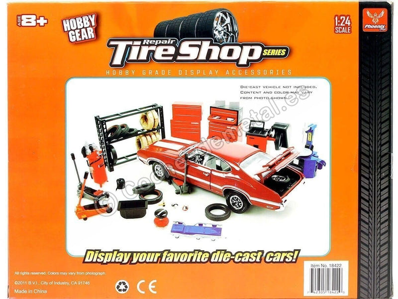 Repair Tire Shop Accessories Tool Set for 1/24 Scale Models by Phoenix Toys