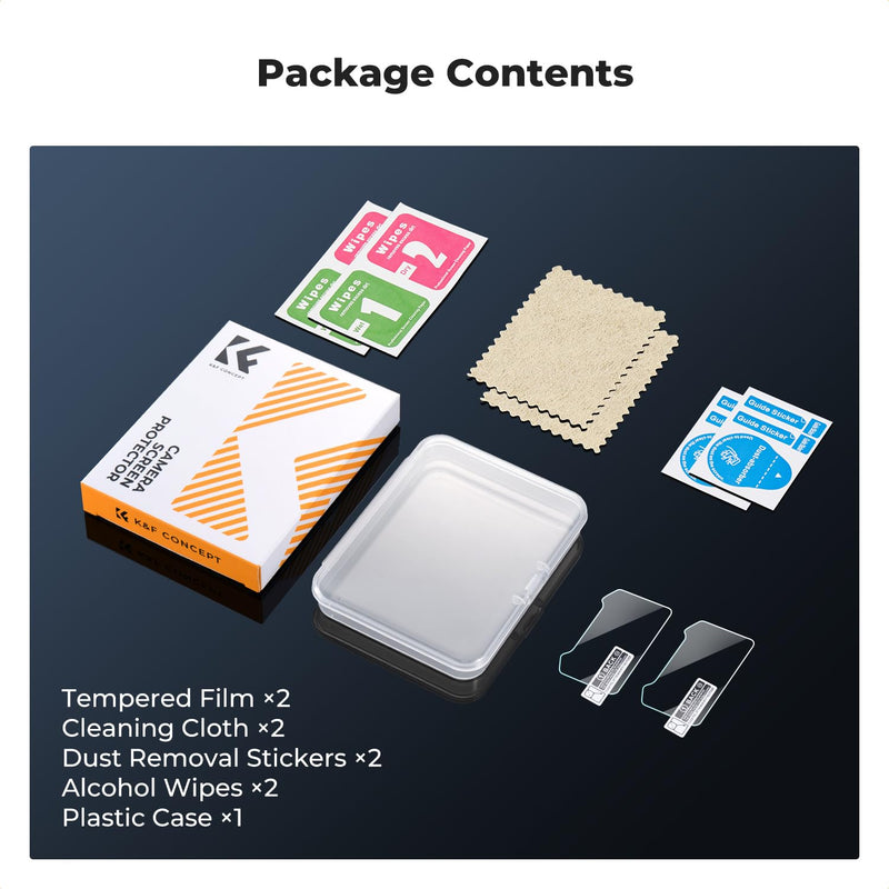 K&F CONCEPT 2PCS Screen Protector Compatible with Insta360 Luna Ultra | 9H Hardness, 0.33mm Ultra-Thin, High Transparency, Anti-Fingerprint, Scratch-Resistant Film Accessory, PF63