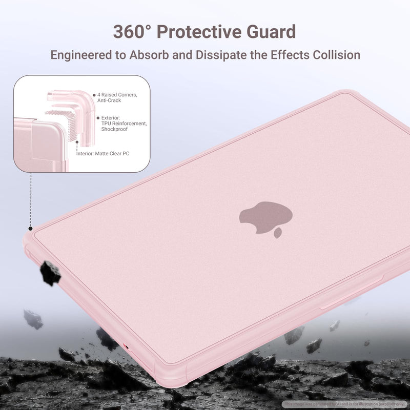 MOSISO Compatible with MacBook Neo Case 13 inch 2026 A3404 A18 Pro Chip | Protective Hard Shell Case with Reinforced Shock-Absorbing TPU Bumper&Keyboard Cover&Screen Film&Type C, Blush