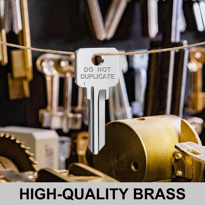 MorningRo 50 Pcs Do Not Duplicate Key Blanks Metal Key Replacements House Keys Blank Door Lock Replacement Parts (Silver,Kw1) Kw1 Silver