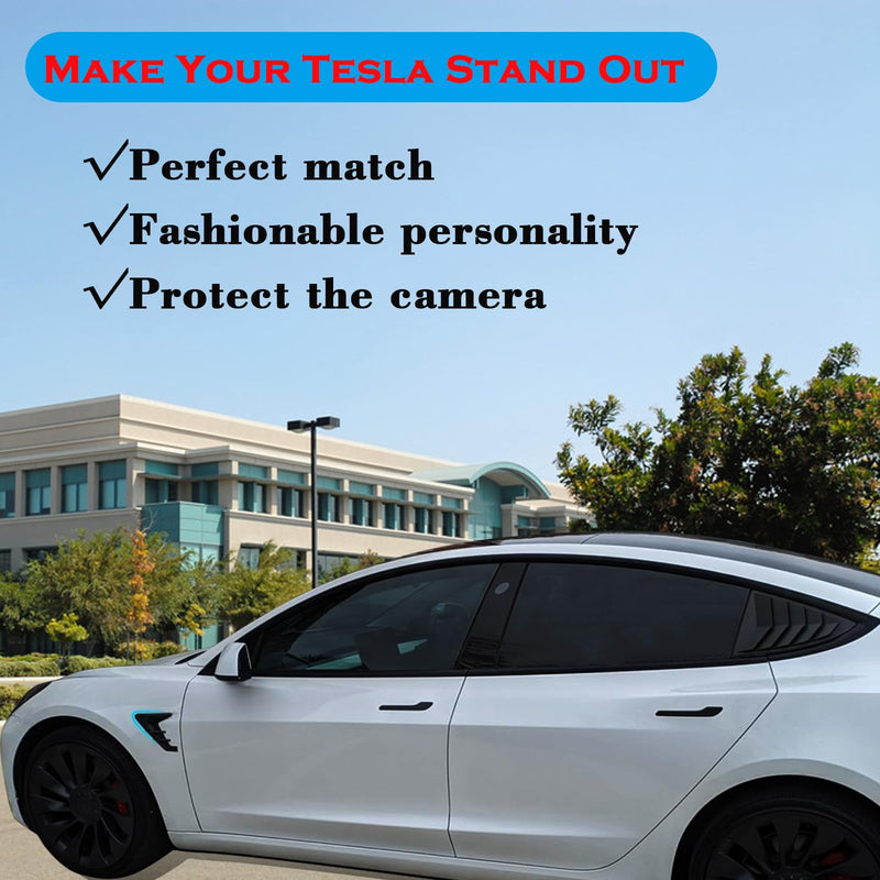 YHCDSEA for 2024 2025 Tesla Model 3 HW4.0 Side Camera Indicator Protection Cover Decoration Accessories fit for Tesla Model 3 with HW4.0 (Glossy Carbon Fiber Pattern) M3-Glossy Carbon Fiber Pattern