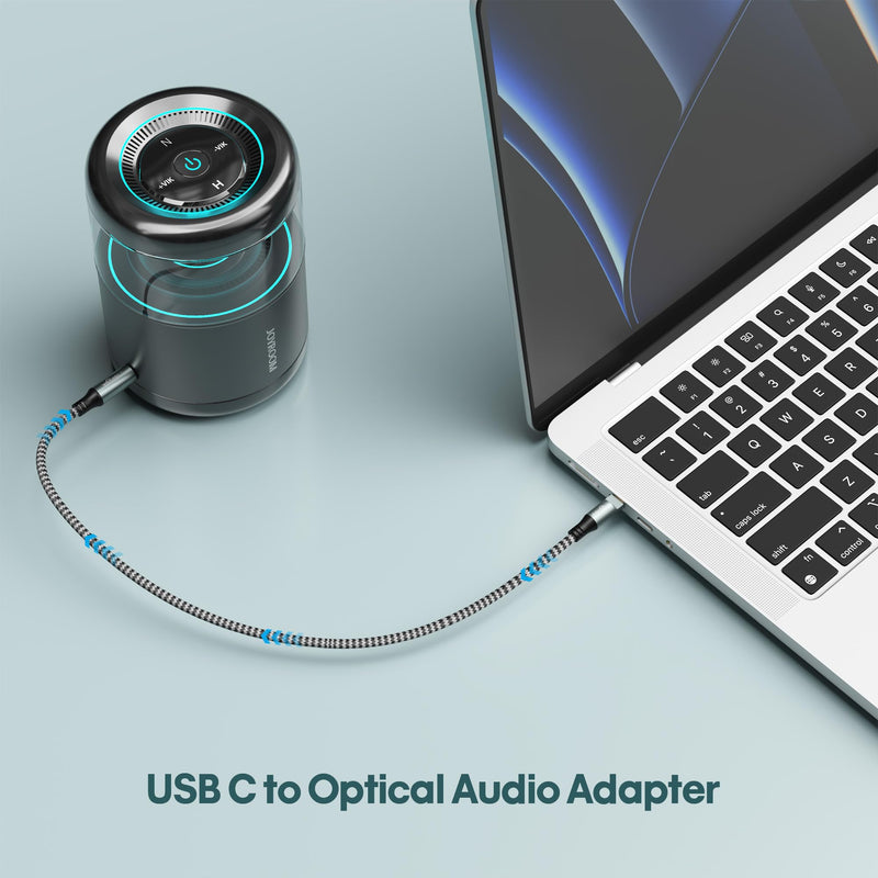 Adoreen Unidirectional USB C to Toslink Digital Optical Audio Cable 10 Ft, USB 2.0 Male to SPDIF Port Male Fiber Optic Adapter, Braided for TV/Soundbar, Sony PS5, Speaker-Not Toslink to USB usb 2.0 C male to toslink male 10FT
