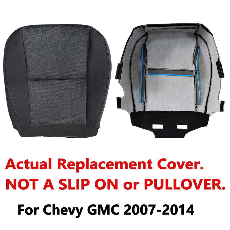SecosAutoparts Driver Side Bottom Cloth Seat Cover Black Compatible with Chevrolet Silverado 1500 2500 3500 GMC Sierra Tahoe Suburban Avalanche Yukon 2007 2008 2009 2010 2011 2012 2013 2014