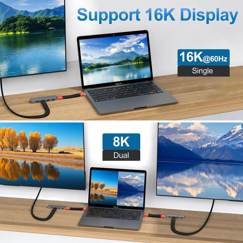 2Pack USB 4.0 USB C Short Cable (80Gbps/8K/240W/5inch), Short Usbc to Usbc Cable Compatible with Thunderbolt 5/4/3,IPhone17/16/15,MacBook, External SSD