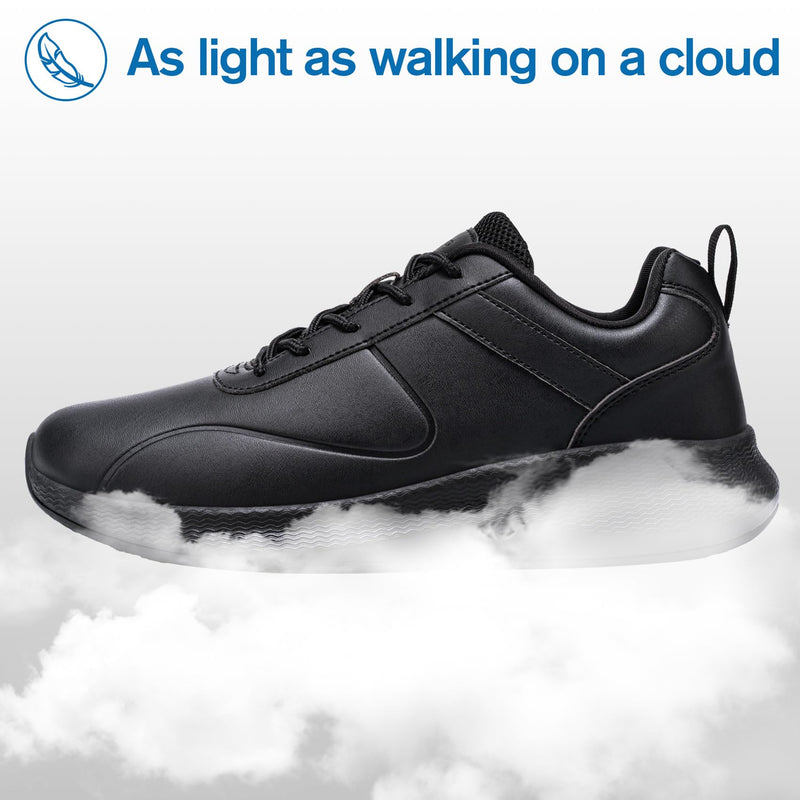 Non Slip Work Shoes for Women Food Service Lightweight Waterproof Kitchen Chef Shoe Restaurant Walking Sneakers Nursing Slip Resistant Footwear, Black 7