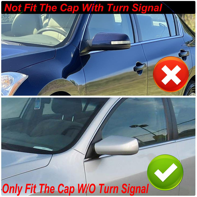 Gloss Black Side Mirror Cover Cap Fits For 2007 2008 2009 2010 2011 2012 Nissan Altima 2.5L Replace 96302-JB13E 96301-JB13E Gloss Black