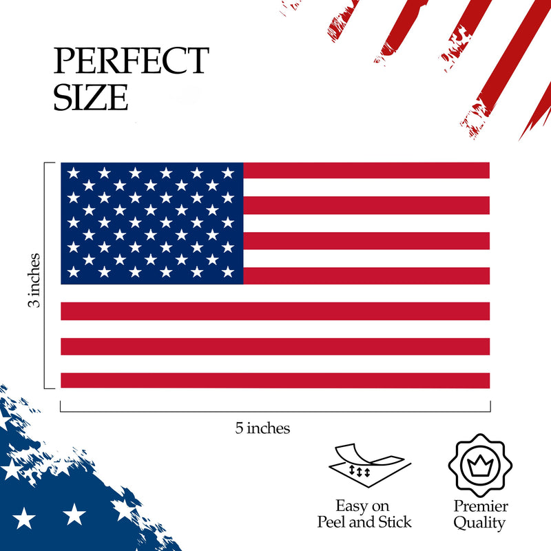 Rogue River Tactical 4 Pack USA American Flag Decal Bumper Sticker 5"x3"