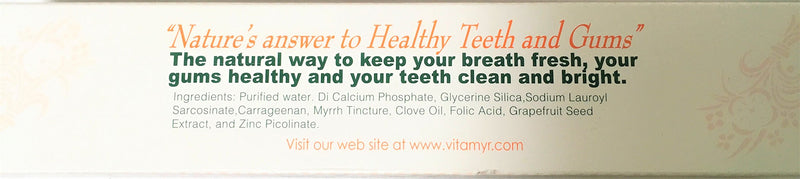 3 Pack VITA-MYR Zinc Plus Toothpaste 4 oz