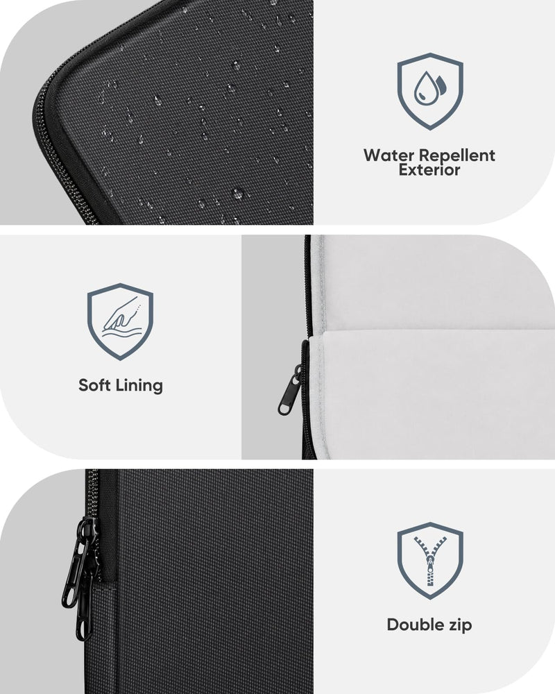 FINPAC Laptop Sleeve for MacBook Neo 13 Inch, MacBook Air 13.6 inch, Black | Shockproof Laptop Bag, Water Repellent, Accessory Storage Pocket, Fits MacBook Air Pro 13.3" 14"