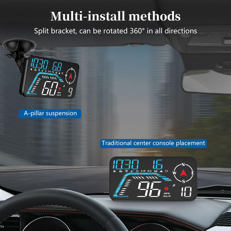 Head Up Display G12, A Car Head Up Display with Multifunctional Mileage Display, Suitable for All GPS Speedometer Models, USB Plug and Play, Easy Installation