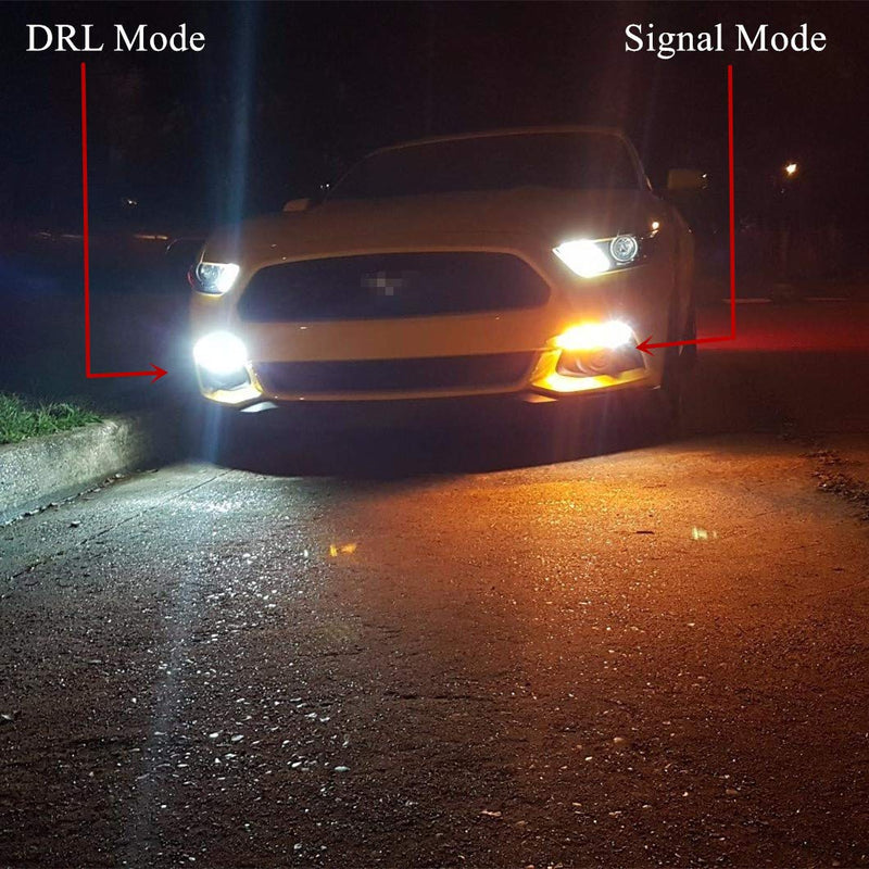 Alla Lighting T25 3457 3157 Switchback LED Turn Signal Lights Dual Color 6000K White/Amber Yellow 12V 4157NAK 3457AK 4057 3057 3757AK 5702AK 4157AK Extremely Super Bright 2835 28-SMD Upgrade T25/3157/3457