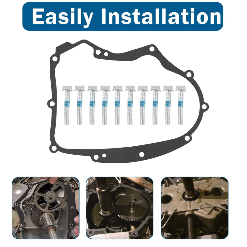 594195 Crankcase Gasket Kit with Mounting Bolts Lawnmowers Crankcase Gasket Accessories Compatible with Briggs Stratton Small Gasoline Engines Replace Part 591911, 697227, 690945, 273488