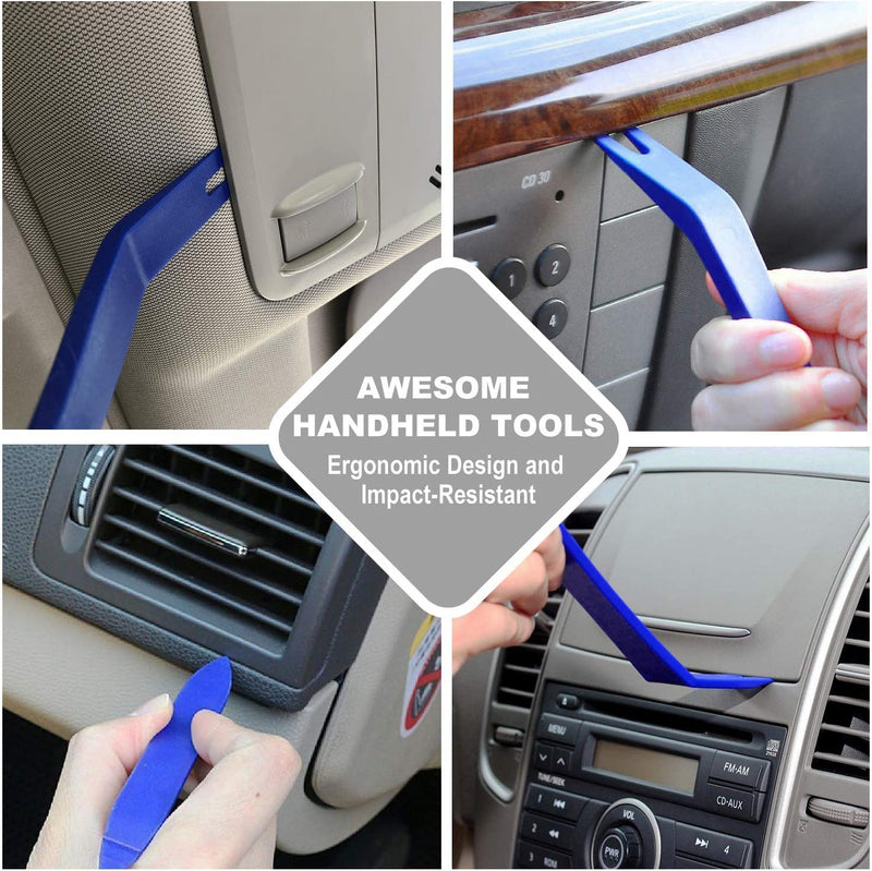 GLK Auto Trim Removal Tool Set, Plastic Pry Tool Kit, Prying Tool, Car Door Panel Clip Revmoal Tool, Fasteners Remover - 12pcs Blue