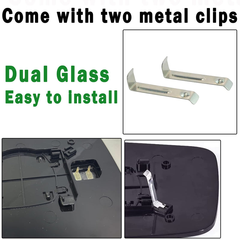 Ram Passenger Right Side Heated Mirror Glass Compatible with 2009-2018 Dodge Ram 1500 2500 Right Power Heated Convex Mirror Glass 68050298AA, 68079362AA