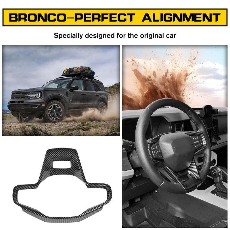 Steering Wheel Trim Cover for Ford Bronco 2021-2025, Steering Wheel Panel Trim 2022 2023 2024 Interior Accessories (Not fit Bronco Sport)