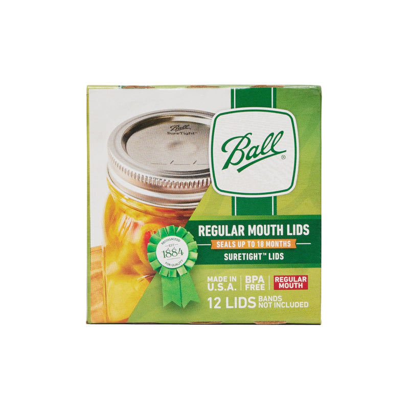Ball Regular Mouth Lids for Glass Mason Jars, Used for Canning, Pickling, Juice, Jam, Jelly 12-Count, Pack of 8 (96-Lids Total) 12 Count (Pack of 8)