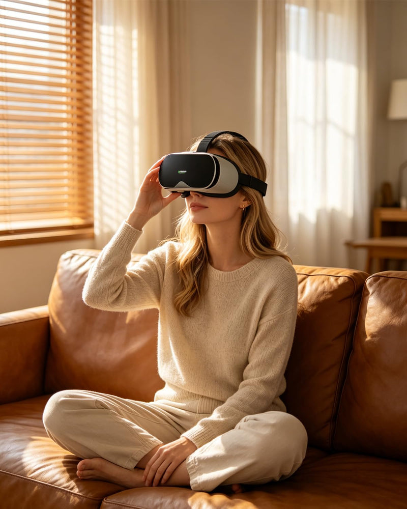 VR Headset for Mobile Phones, Adjustable IPD Virtual Reality Goggles with 90° View Field, Works with 4-6.7" Screens for 3D Cinema, Interactive Play & Panoramic Exploration, Wireless Controller(Black) Controller(Black)